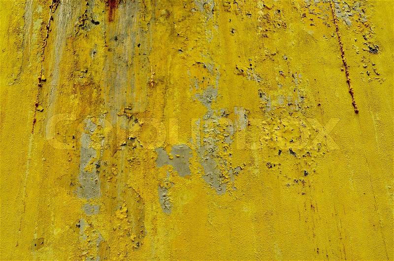 Grunge yellow wall, stock photo