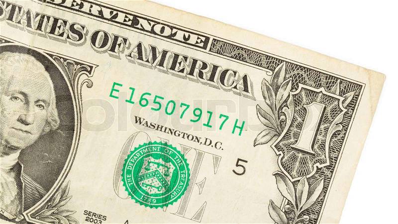 American dollar one close-up, stock photo