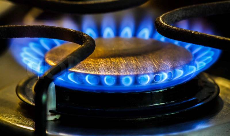Natural Gas Stove Burners, stock photo