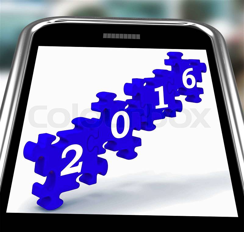 2016 On Smartphone Shows Future Technology, stock photo