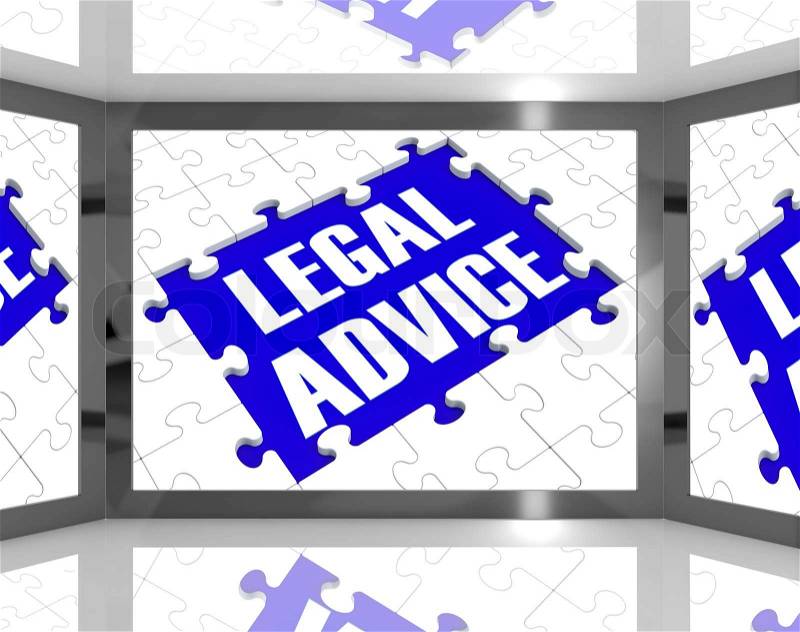 Legal Advice On Screen Showing Legal Consultation, stock photo
