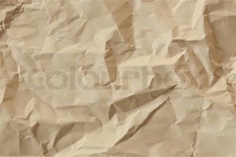 Brown creased paper, stock photo