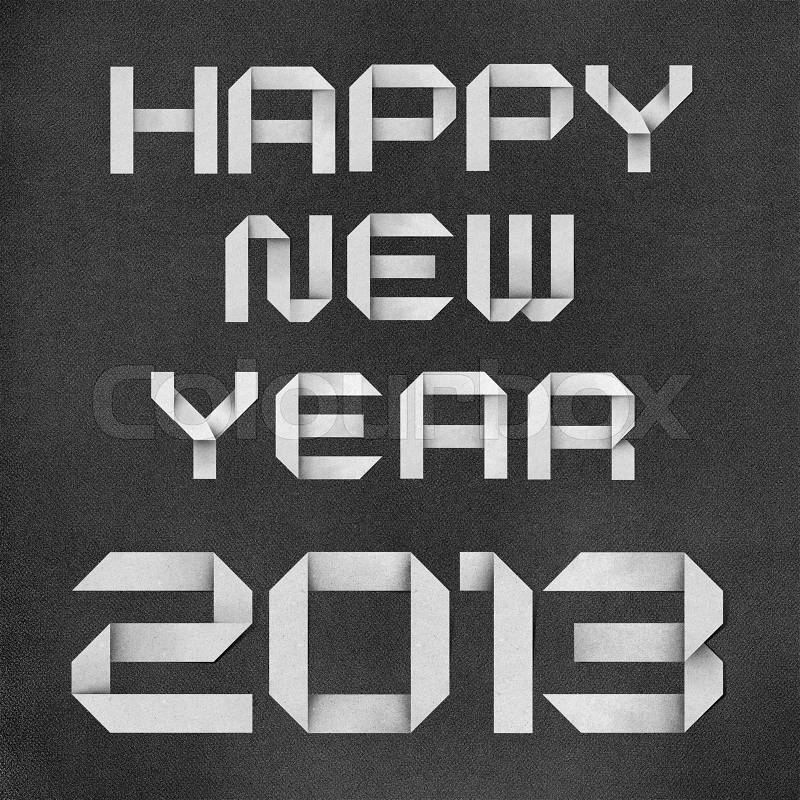 Happy new year 2013 recycled papercraft background, stock photo