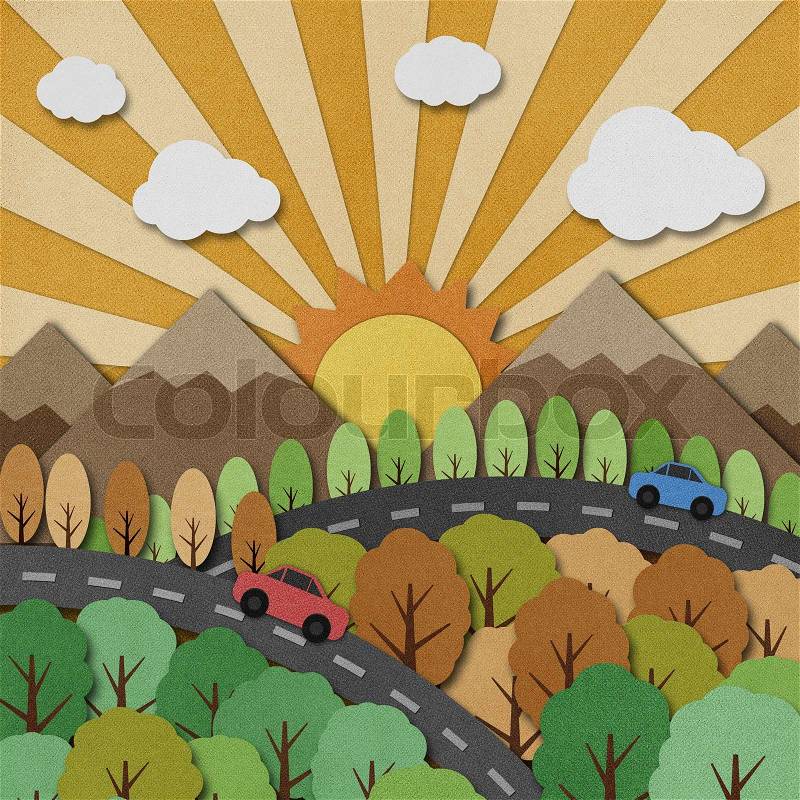 Nature view recycled paper craft Background, stock photo