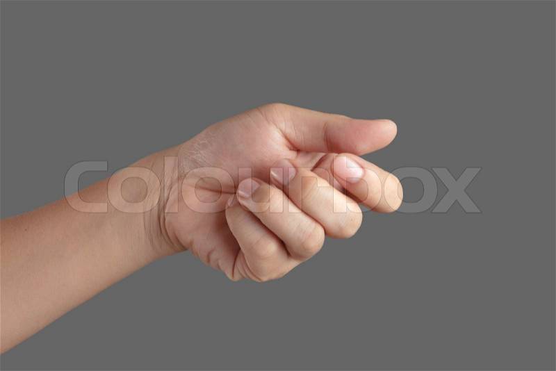 Hand hold virtual business card, stock photo