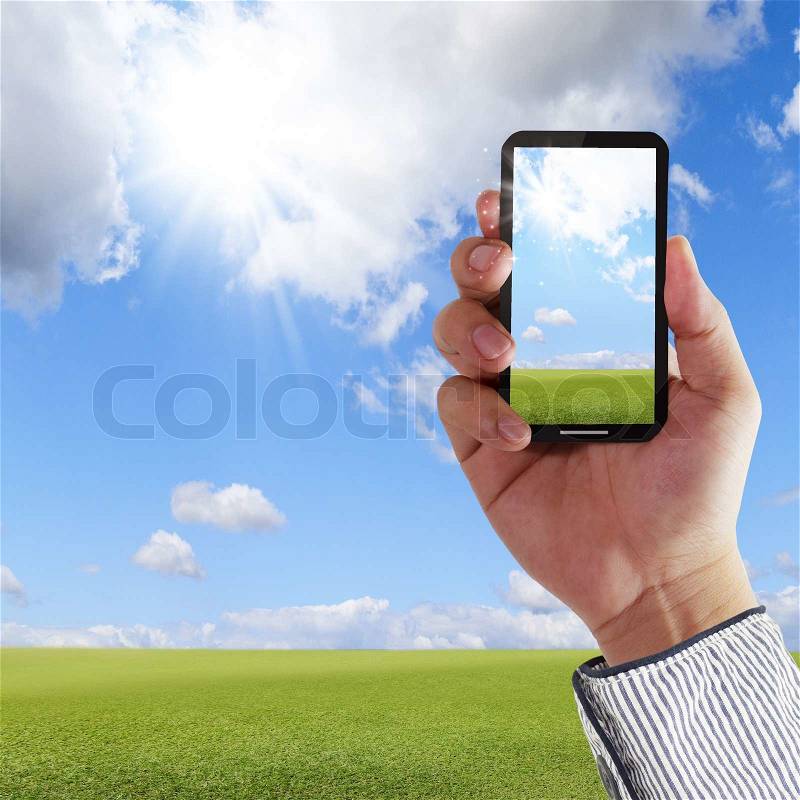 Touch screen mobile phone, stock photo