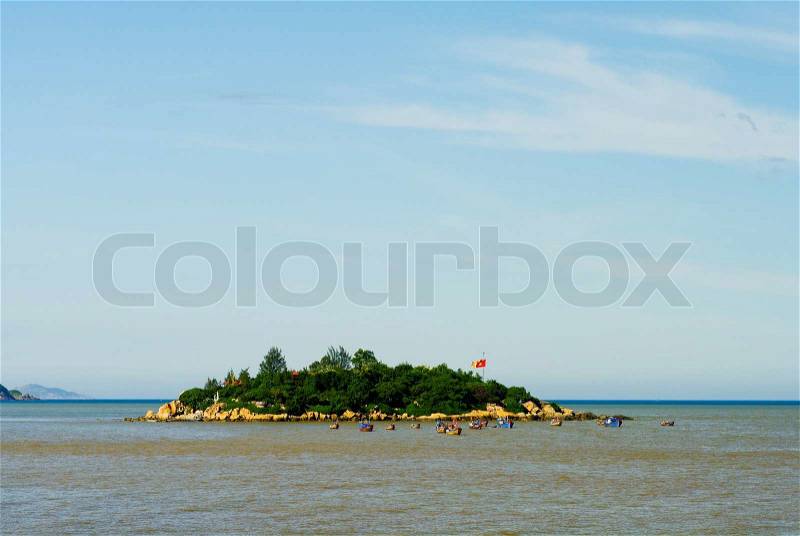 Amazing little island on the Vietnam sea, stock photo