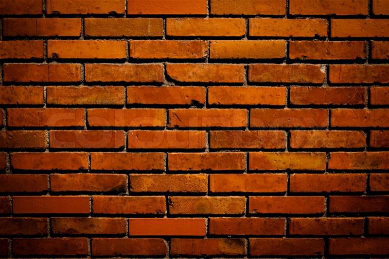 Dark red brick wall, stock photo