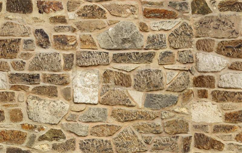 Seamless ashlar old stone wall texture background, stock photo