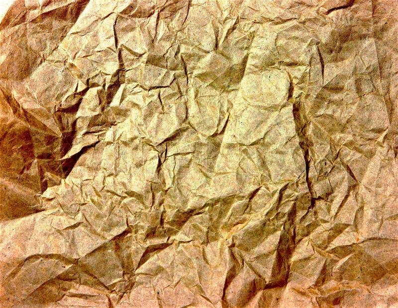 Wrinkled golden paper texture, stock photo
