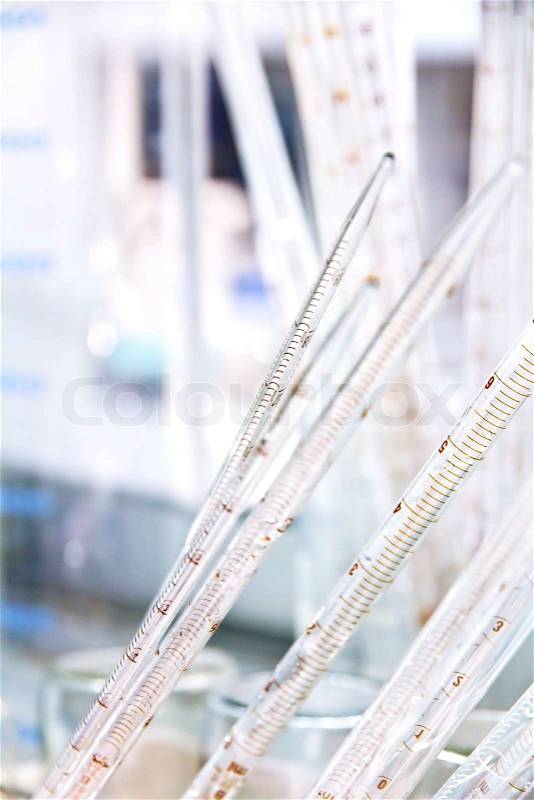 Close up of Test Tubes in laboratory, stock photo