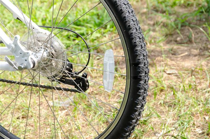 Part of the Mountain Bike wheel, stock photo