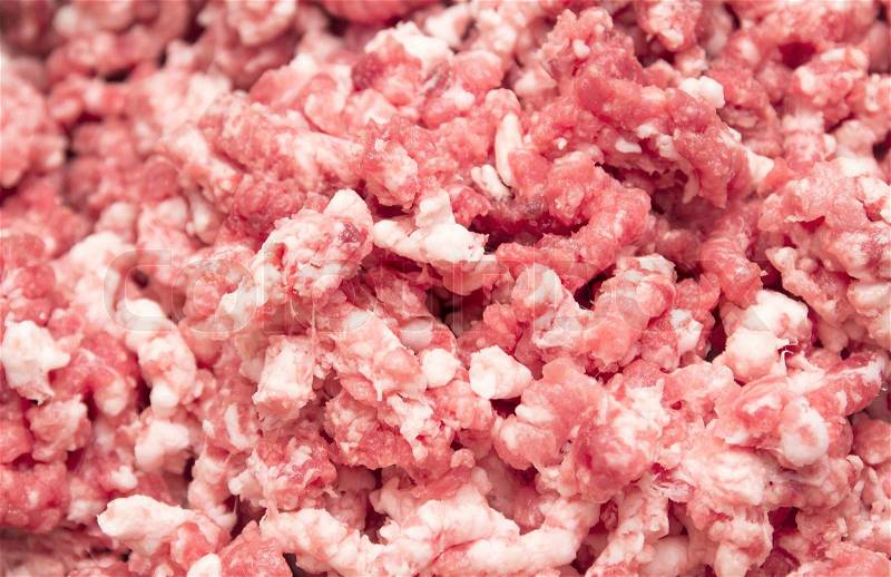Raw ground beef for burgers, stock photo
