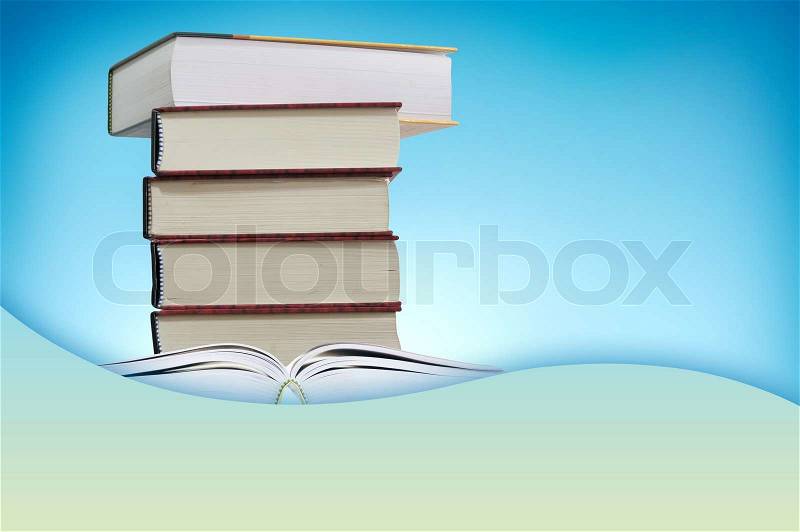 Book on the blue background, stock photo