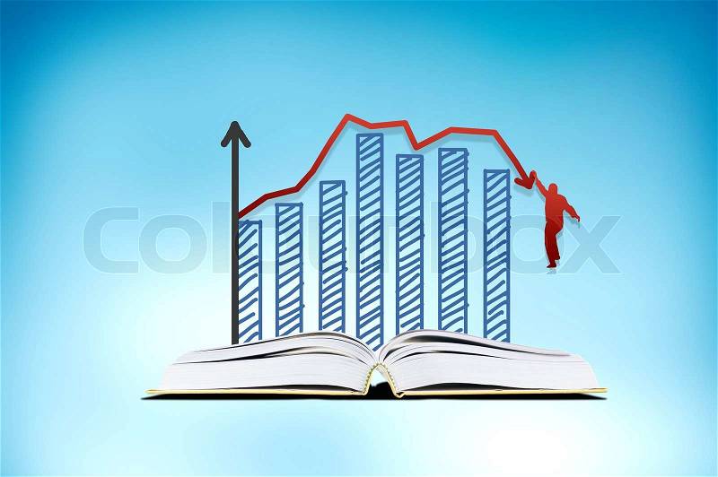 Business Graph Pop-Up Book with Business Graph, stock photo