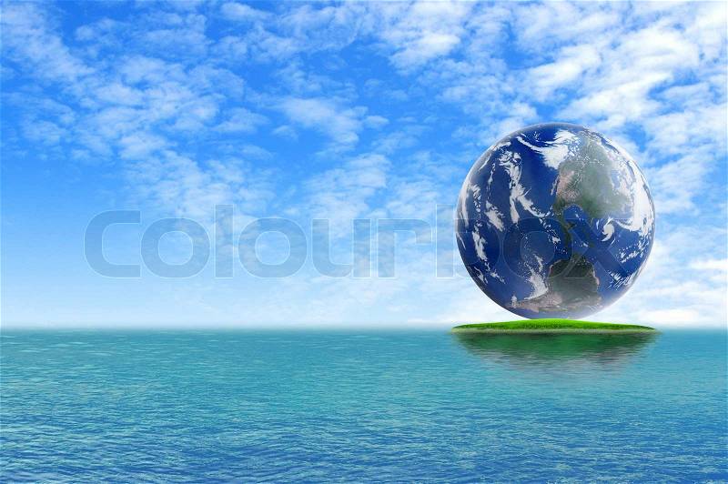 Alone earth on Tropical green island, stock photo