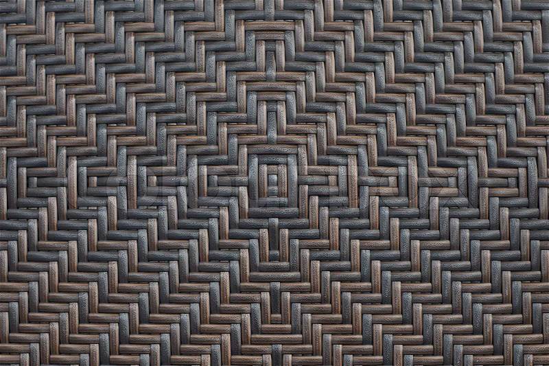 Brown and black woven rattan patterns texture background, stock photo