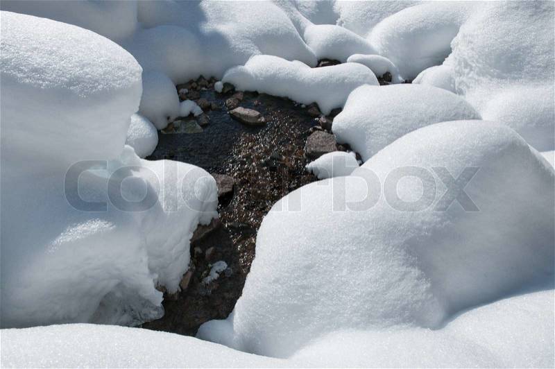 Winter creek, stock photo