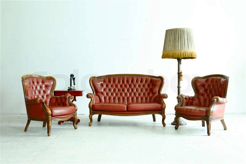 Victorian Sofa Set, stock photo