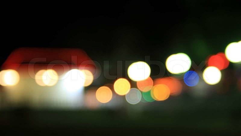 Holidays Lights in suburb Blurry pattern of colorful decoration lights, stock photo