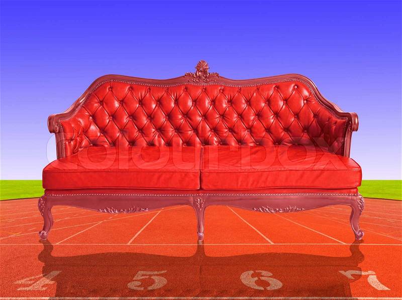 Antique Sofa in Stadium, stock photo
