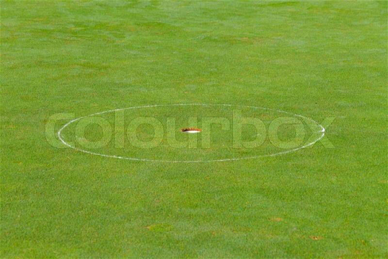 Golf hole with the green grass, stock photo