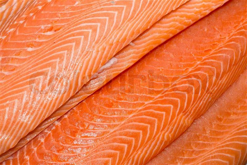 Fresh salmon fillet fish meat, stock photo