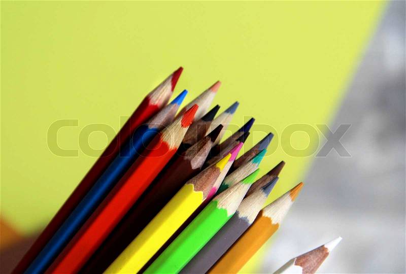 Multicolored pencils, stock photo