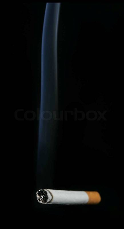 View of cigarette burning, stock photo