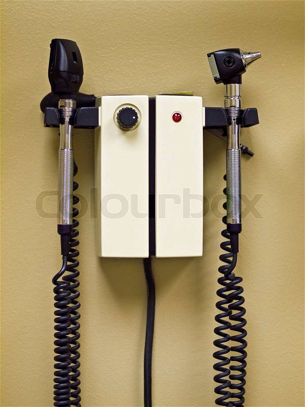 Professional Medical Equipment on the Wall of an Exam Room, stock photo