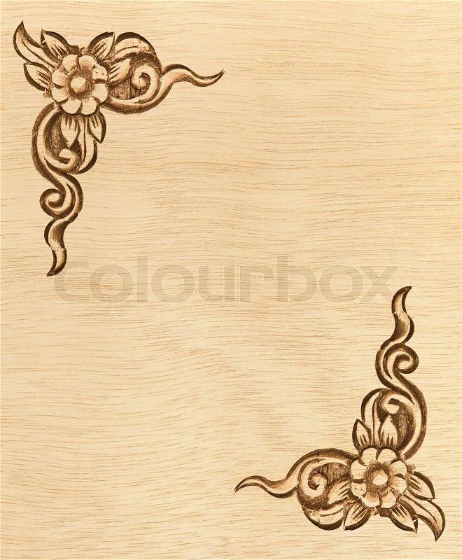 Flower carved frame, stock photo