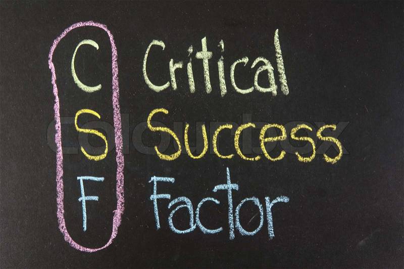 CSF acronym Critical Success Factor, stock photo