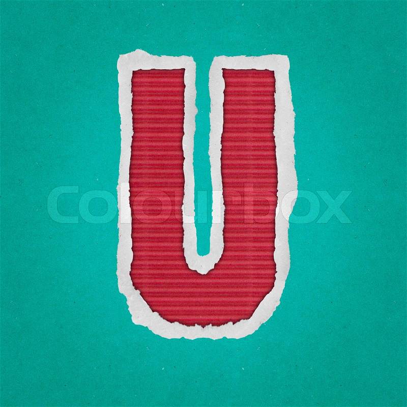 English alphabet latters cut out on a cardboard paper, stock photo