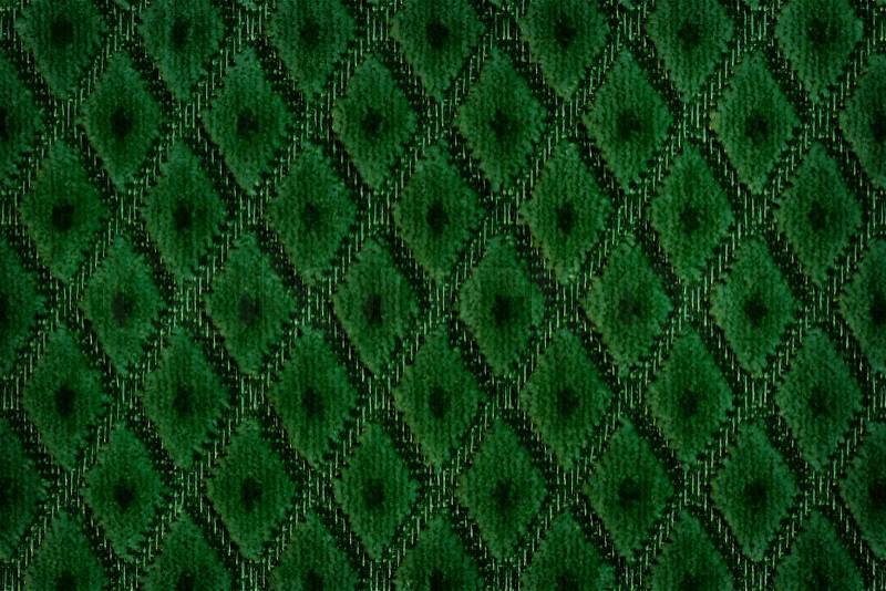 Close up of dark green colored wool textile in Hi-Res, stock photo