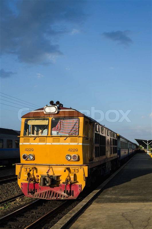 Old train in the station, stock photo