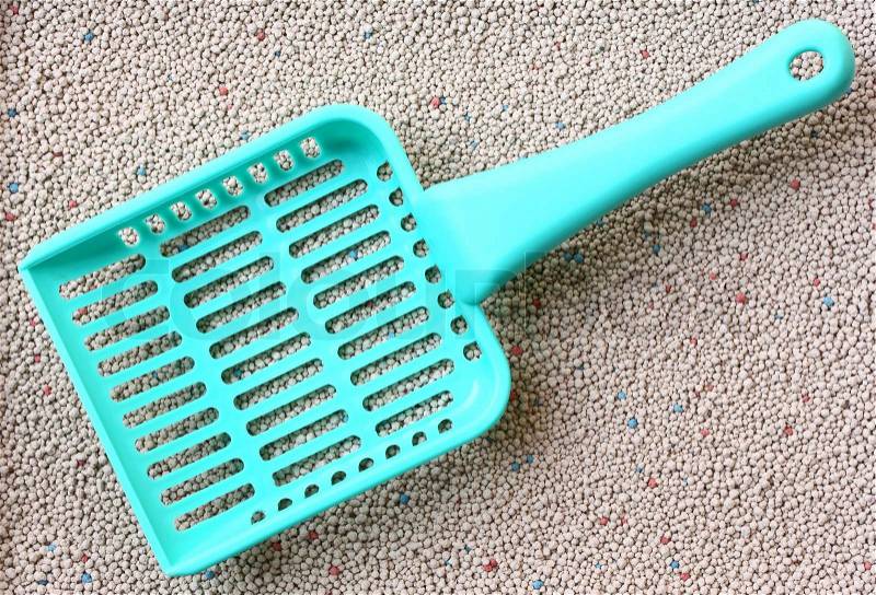 Cat Litter with cat sand scoop, stock photo