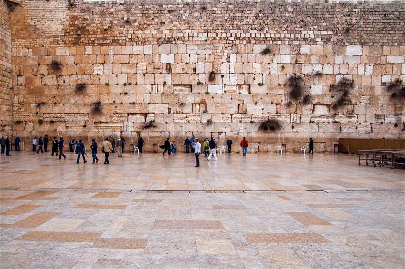 The Western Wall, Jerusalem, old city, stock photo