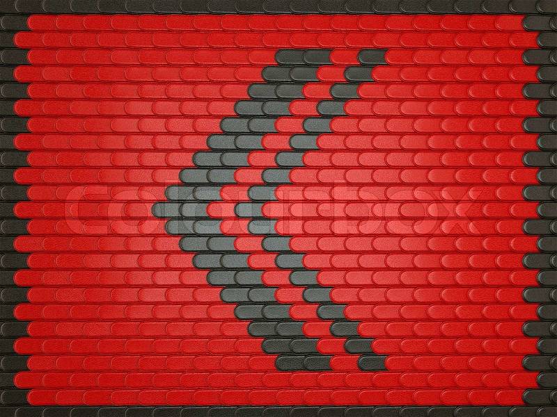 Turn left red Leather background with arrow sign, stock photo