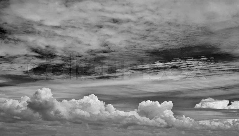 Abstract black and white clouds background, stock photo