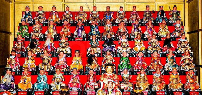 All god of chinese people at joss house, stock photo