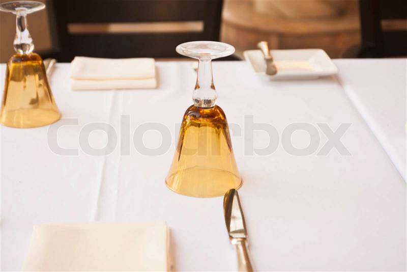 Dinner table set, stock photo