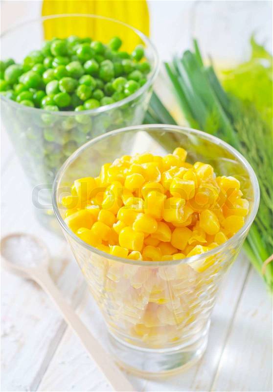 Corn and peas, stock photo