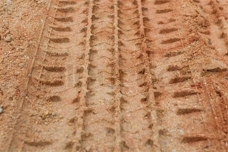 Tire Tracks in the Sand, stock photo