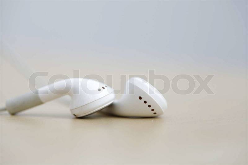 Modern earphones, stock photo