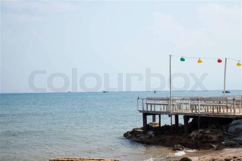 Restaurant by the sea, stock photo