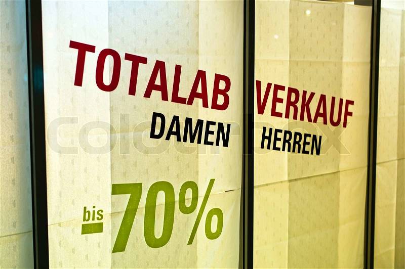 Total sales in clothing store, stock photo