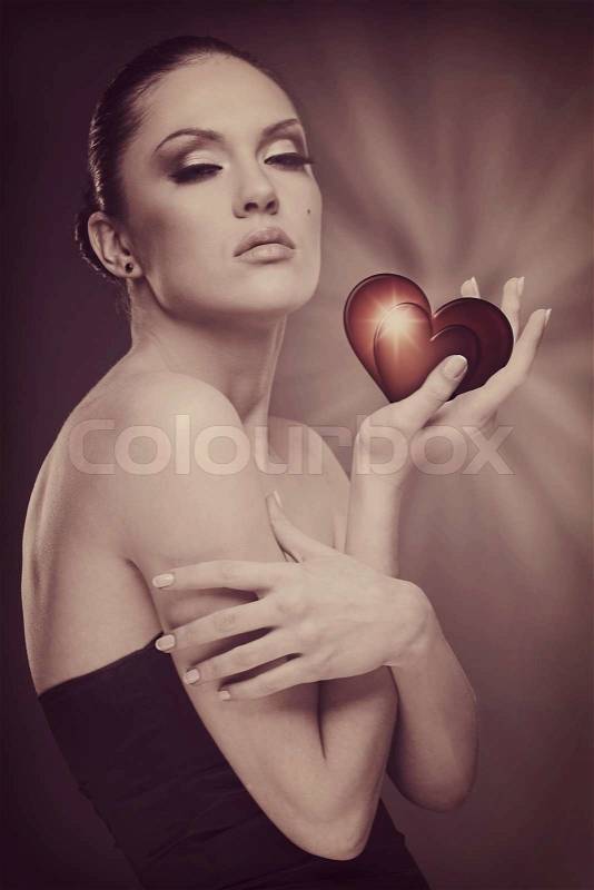 You could take my heart away Female dramatic portrait, stock photo