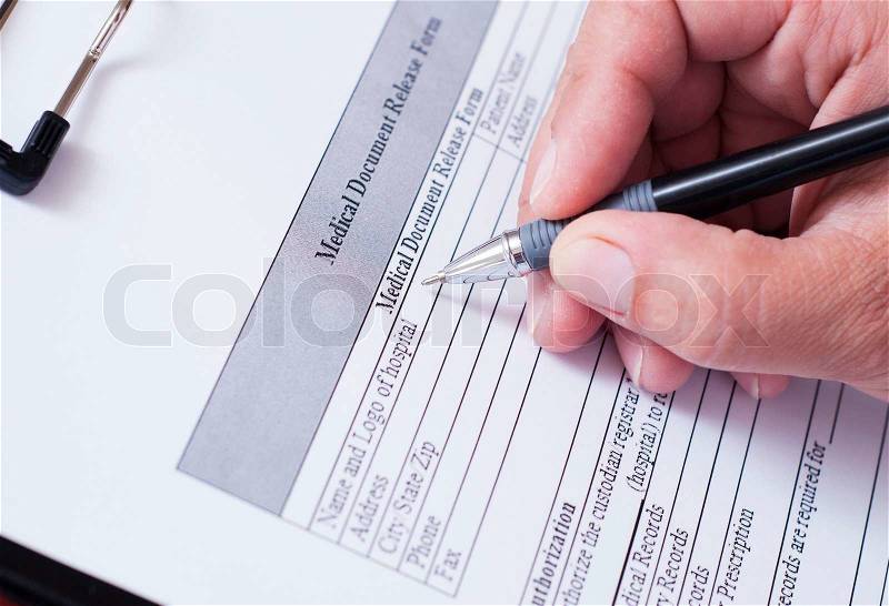 Medical form, stock photo