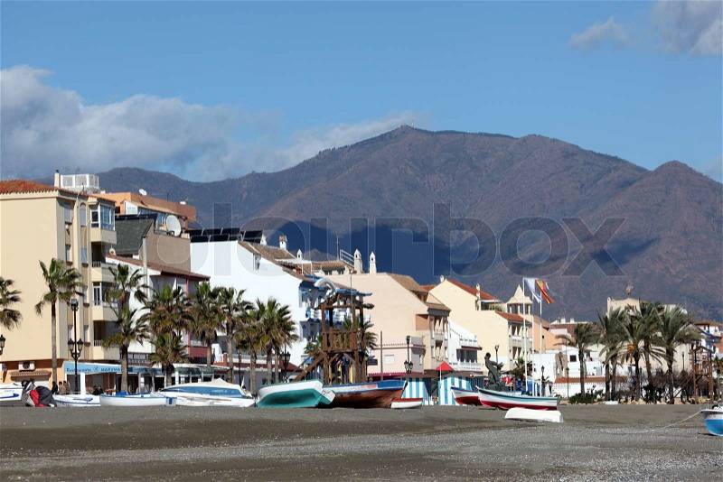 Andalusian town San Luis de Sabinillas, Costa del Sol, Spain, stock photo