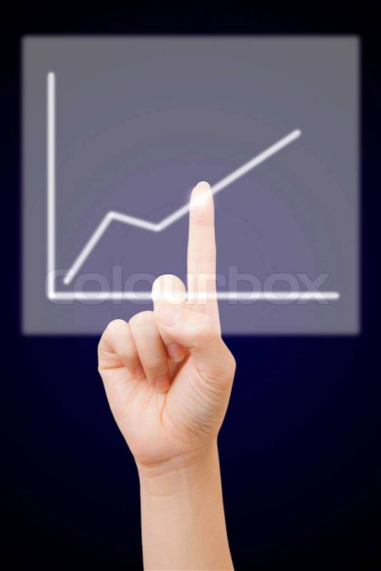 Hand touch the chart, stock photo
